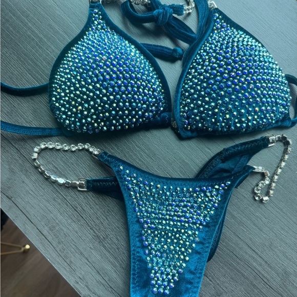 Blue Rhinestone Bikini Set - Picture 1 of 5